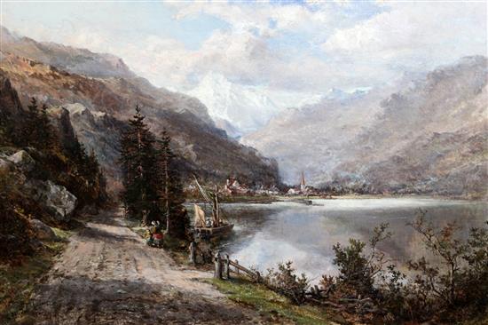 Robert Hudson (1852-1884) Lake Lucerne 20 x 30in.